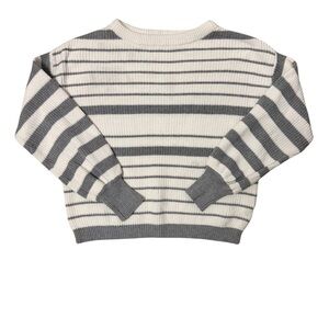 Promesa Gray and White Striped Knit Top